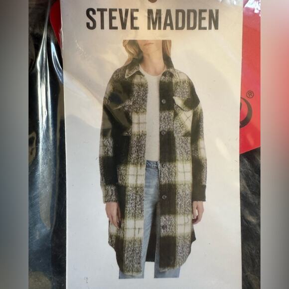 Steve Madden Women’s Wool Blend Long Gray Shacket Medium Nwt - Picture 1 of 7